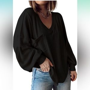 Women’s V Neck Ribbed Shirt